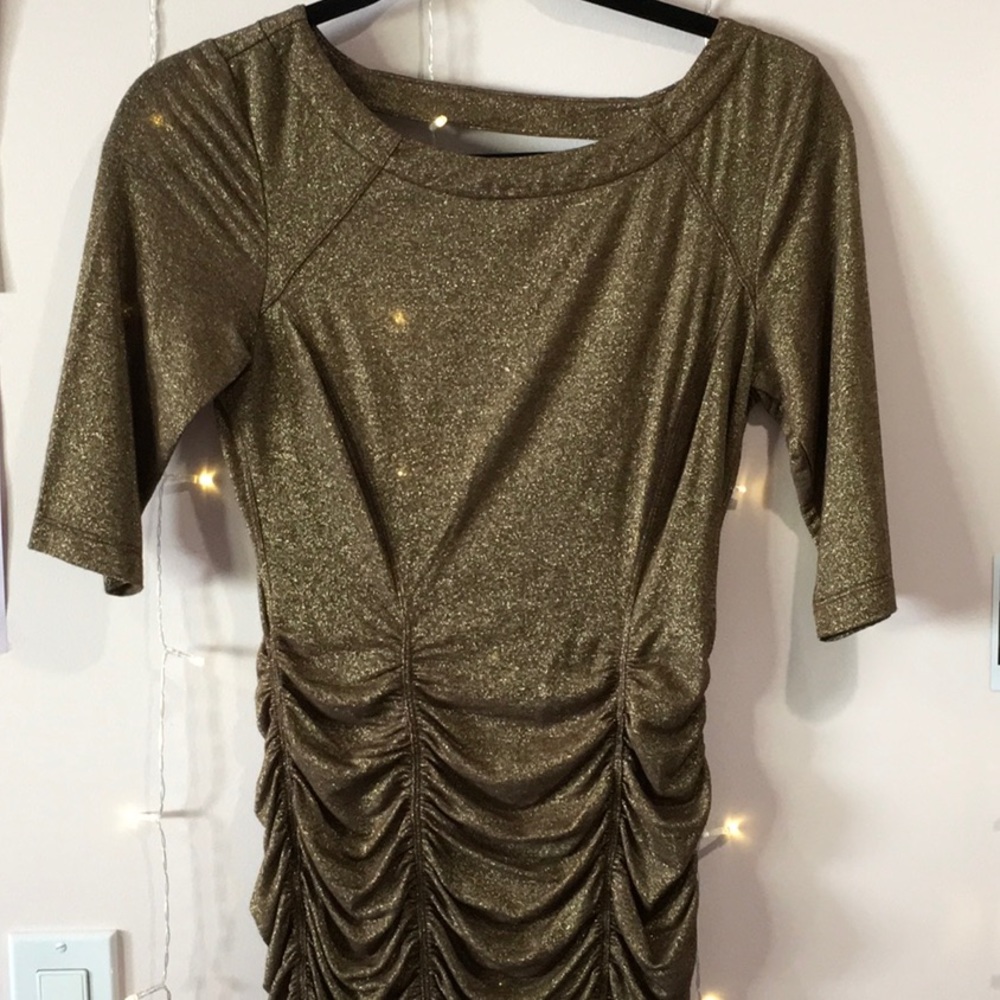 backless shimmery dress